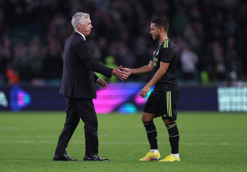 Hazard y Ancelotti | Foto: Real Madrid