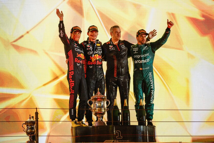 Checo, Verstappen y Alonso | Foto: FIA