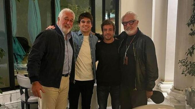 Briatore, Lawrence y Lance Stroll y Alonso | Foto: Instagram Briatore